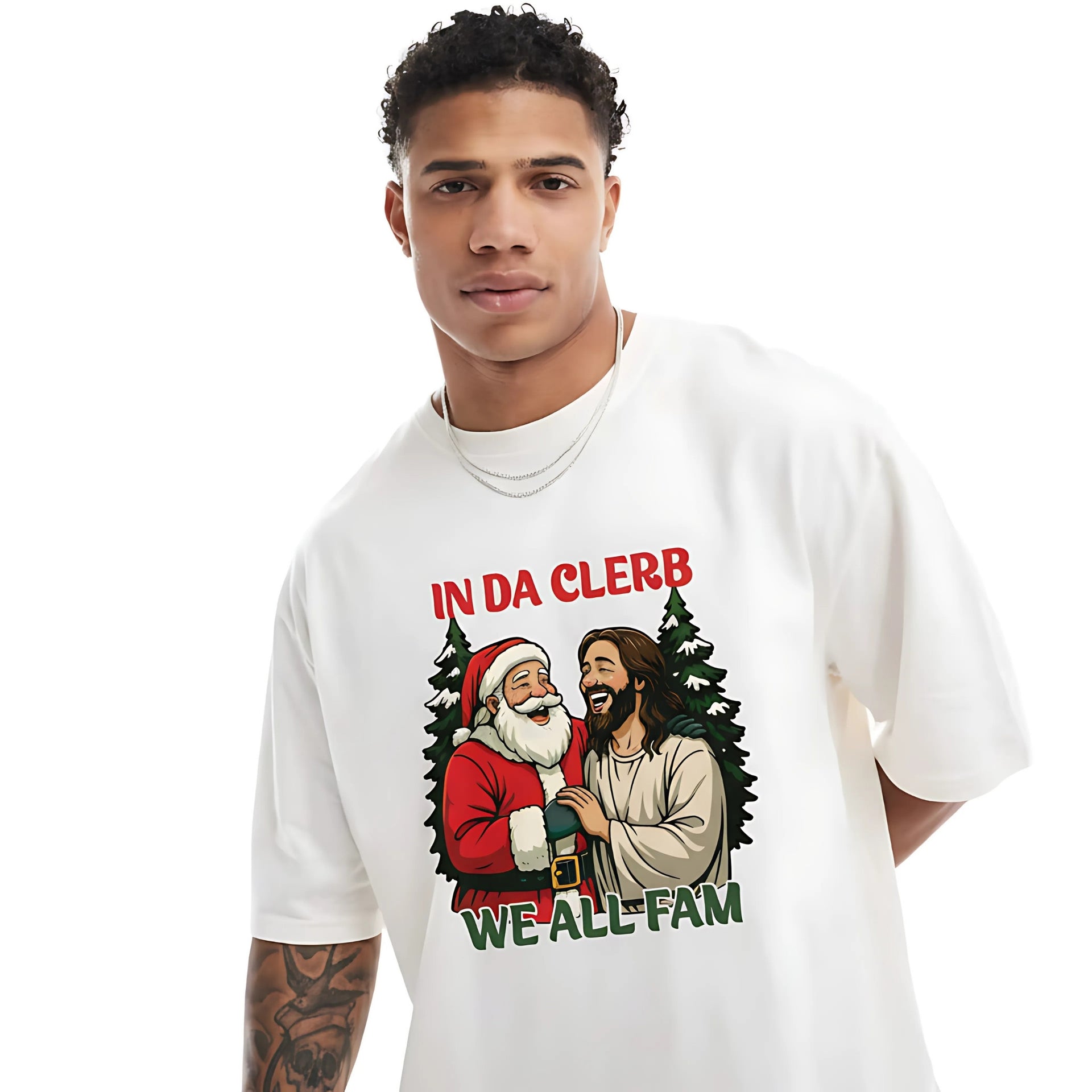 In Da Clerb We All Fam — Relaxed Graphic T-shirt